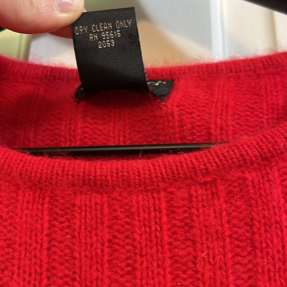 Vintage Rafaella Angora Lambswool Nylon Blend Red Ribbed Sweater - Size Medium - Picture 8 of 8